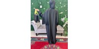 Abaya de prière voile integré noir en satin